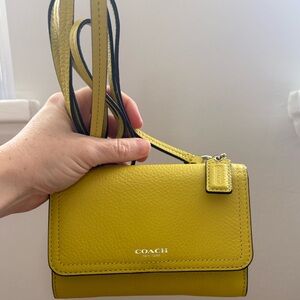 Coach Mini Lime Green Crossbody Purse Wallet